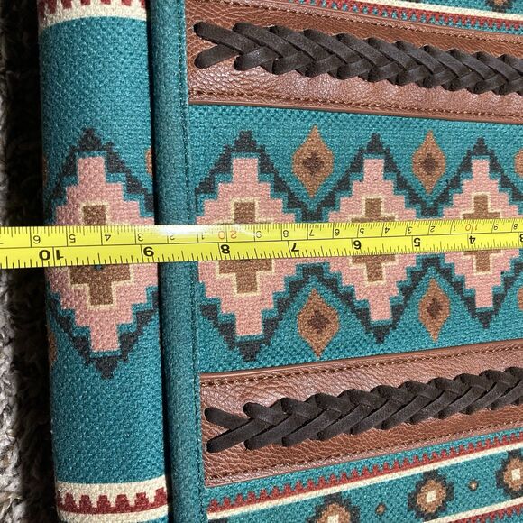 Wrangler Southwestern Small Crossbody Tote Bag Green Western WG2203-8120S STQ - Picture 8 of 12